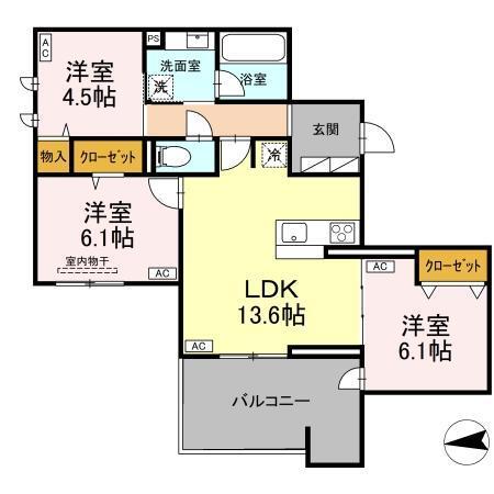 樹楽（201） 間取り図画像