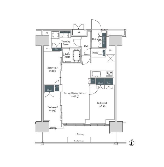 ブルックサイドレジデンス木場（1607） 間取り図画像