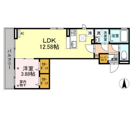 D-room 天神（102） 間取り図画像