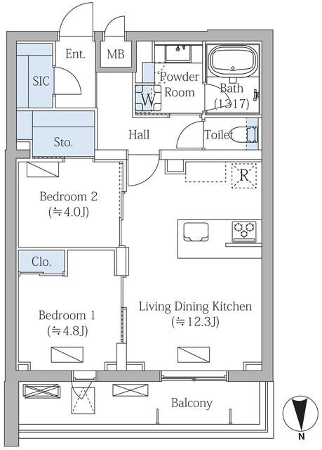 ＭＯＣＸＩＯＮ　ＰＲＥＭＩＵＭ四谷大京町（306） 間取り図画像