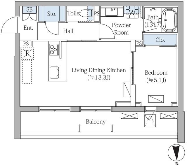 ＭＯＣＸＩＯＮ　ＰＲＥＭＩＵＭ四谷大京町（307） 間取り図画像