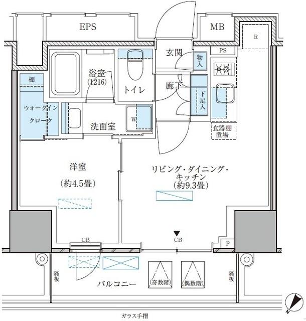 パークアクシス五反田スカイタワー（2502） 間取り図画像