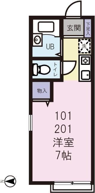 杉並区永福アパート 間取り図画像