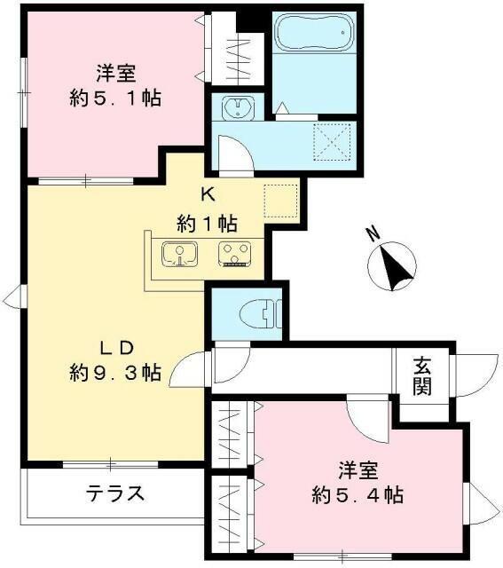 世田谷区上北沢アパート 間取り図画像