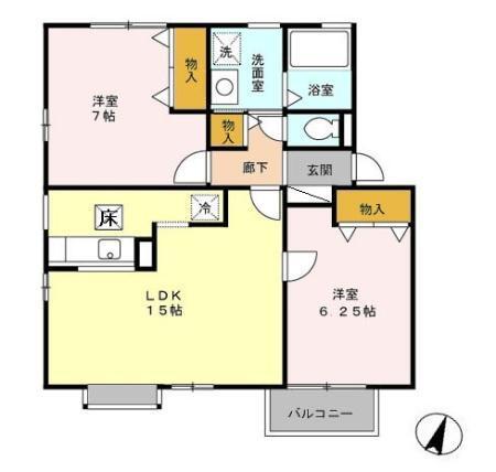パールシャトーⅡ（103） 間取り図画像