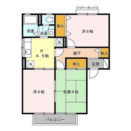 ヴィラ栗本　ＡＢＣ（A201） 間取り図画像