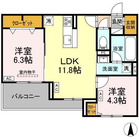 THE STATELY 子安町（405） 間取り図画像