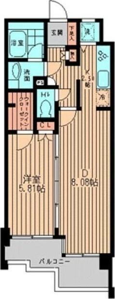 目黒区目黒マンション 間取り図画像