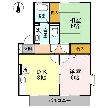 シャトレＪＩＮＤＡＩ　Ａ棟（201） 間取り図画像