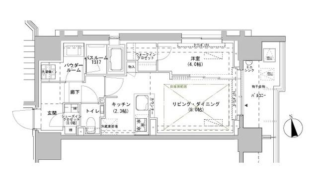 パークスフィア牛込神楽坂（1210） 間取り図画像