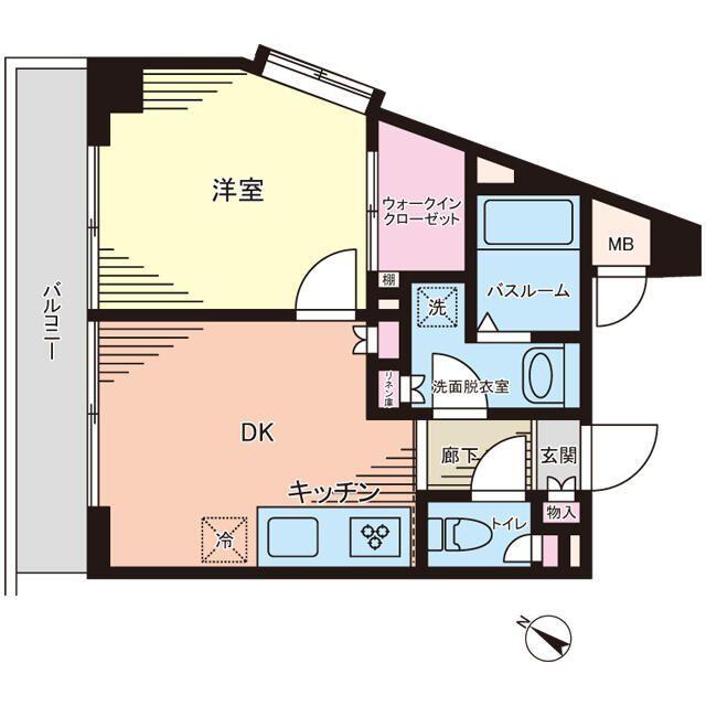 杉並区上高井戸マンション 間取り図画像