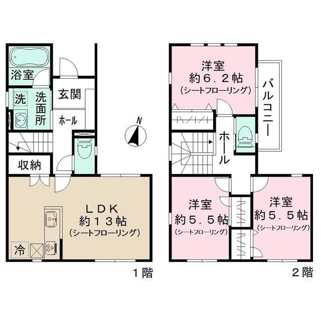 新宿区西落合一戸建 間取り図画像