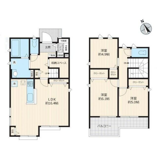 杉並区和田一戸建 間取り図画像