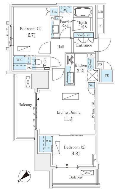 港区虎ノ門マンション 間取り図画像