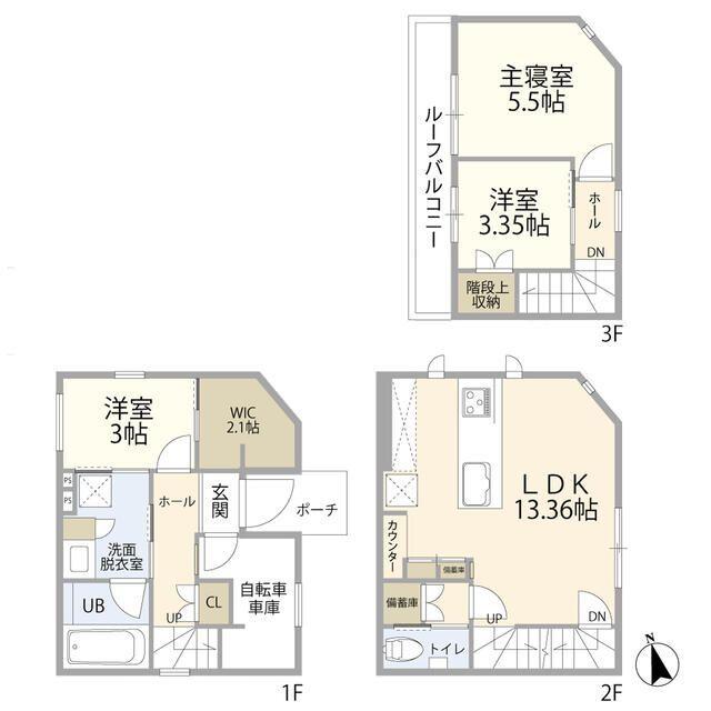 渋谷区元代々木町一戸建 間取り図画像