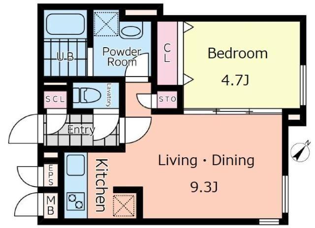 渋谷区幡ヶ谷マンション 間取り図画像