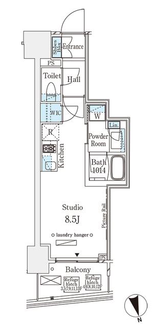 パークナードフィット南青山Ｖｉｓｔａ（305） 間取り図画像