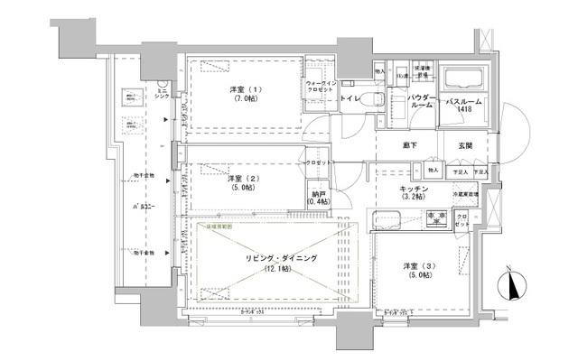 パークスフィア牛込神楽坂（404） 間取り図画像