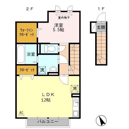 une cachette（202） 間取り図画像