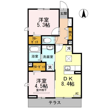クレール松ノ木（106） 間取り図画像