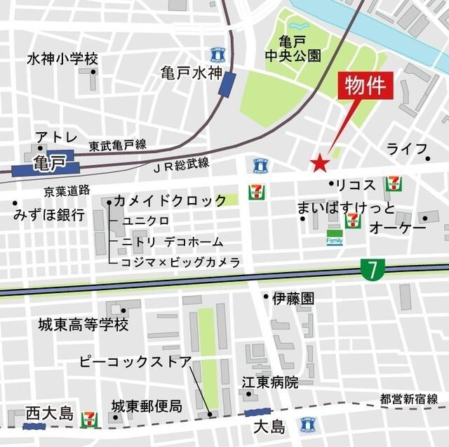 パークアクシス亀戸中央公園（603） 地形図・案内図