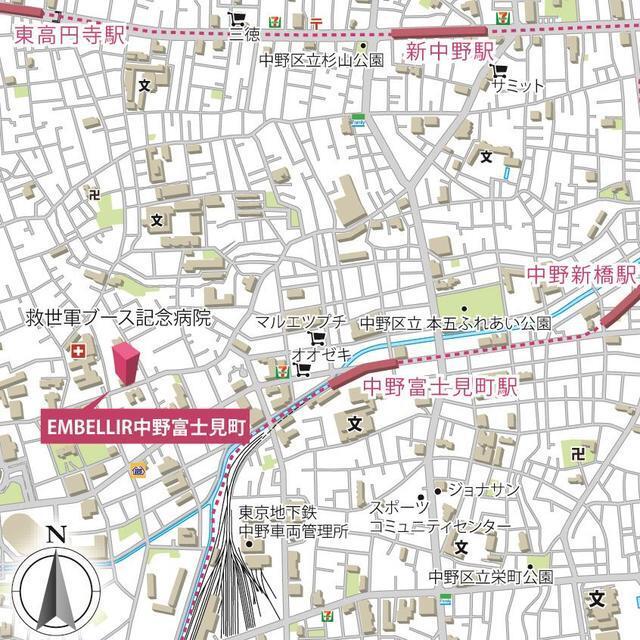 ＥＭＢＥＬＬＩＲ中野富士見町（305） 地形図・案内図