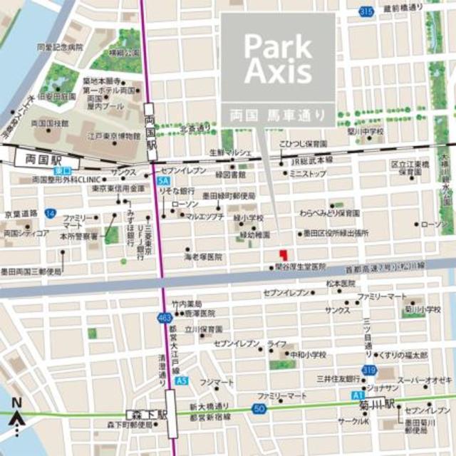 パークアクシス両国馬車通り（502） 地形図・案内図