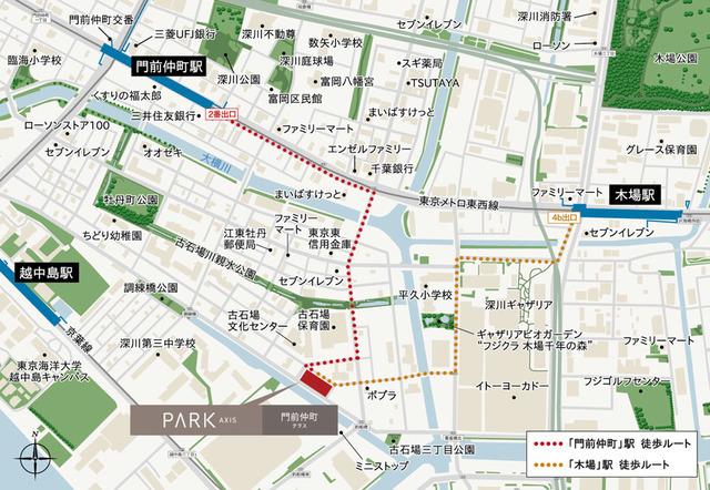 パークアクシス門前仲町テラス（707） 地形図・案内図