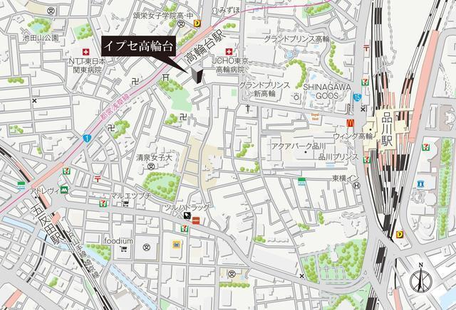 イプセ高輪台（304） 地形図・案内図