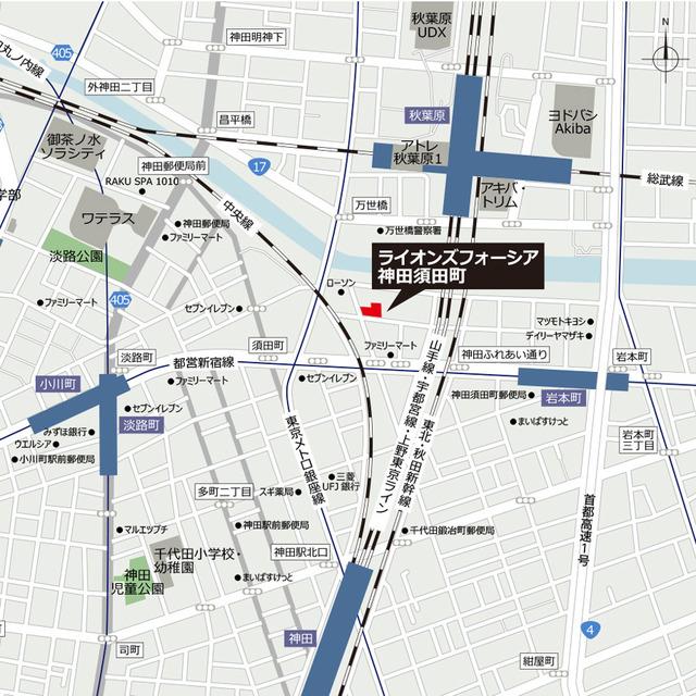 ルジュール神田須田町（401） 地形図・案内図