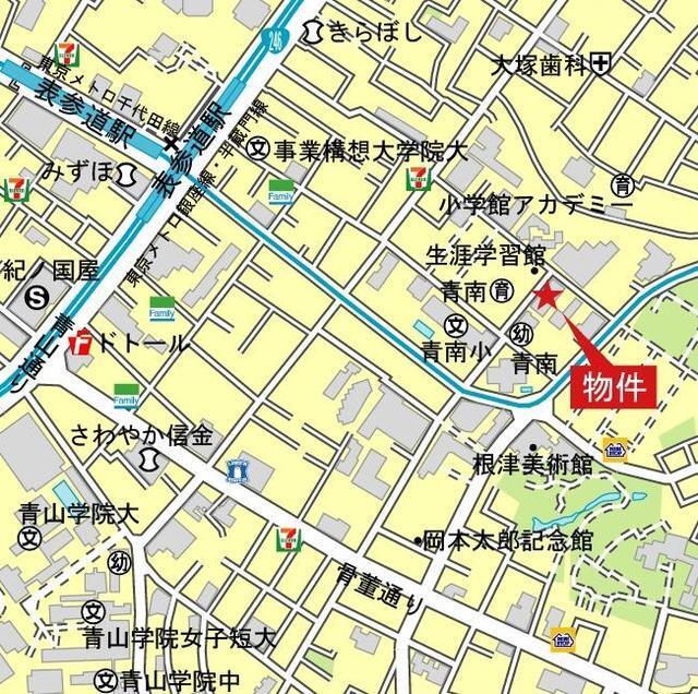 南青山スカイハイツ（201） 地形図・案内図