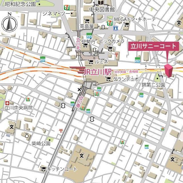 立川サニーコート（805） 地形図・案内図