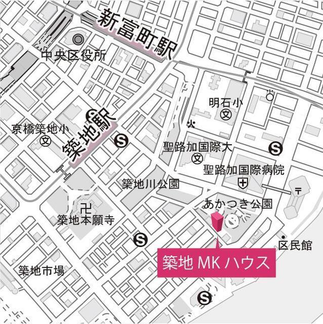 築地ＭＫハウス（102） 地形図・案内図