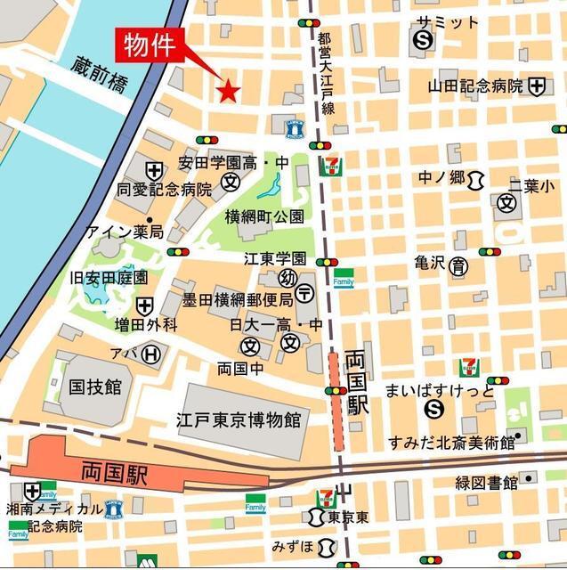 メゾンドリーヴ両国（404） 地形図・案内図