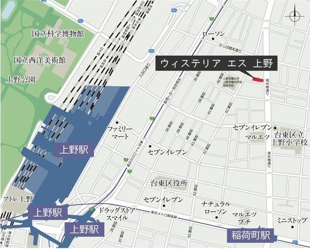 ウィステリア　エス　上野（607） 地形図・案内図