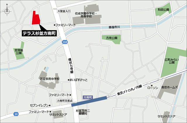 テラス杉並方南町（402） 地形図・案内図
