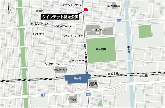 クインテット錦糸公園（1104） 地形図・案内図