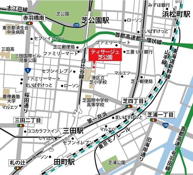ティサージュ芝公園（701） 地形図・案内図