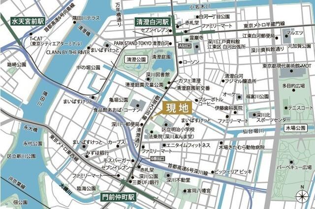 ルフォンリヴェント門前仲町（603） 地形図・案内図