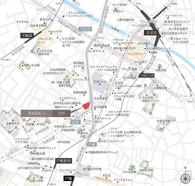 パークアクシス五反田スカイタワー（2306） 地形図・案内図