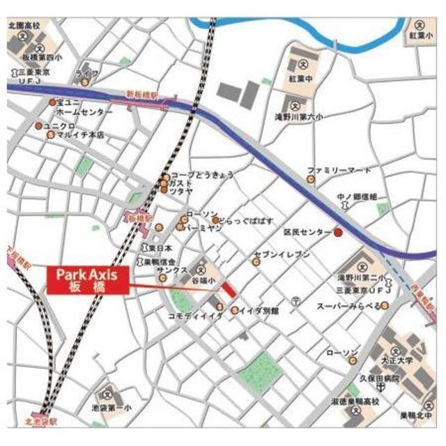 パークアクシス板橋（305） 地形図・案内図