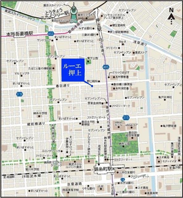 ルーエ押上（302） 地形図・案内図