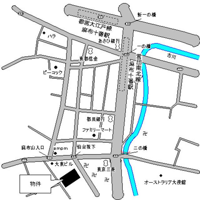 パークアクシス南麻布（205） 地形図・案内図