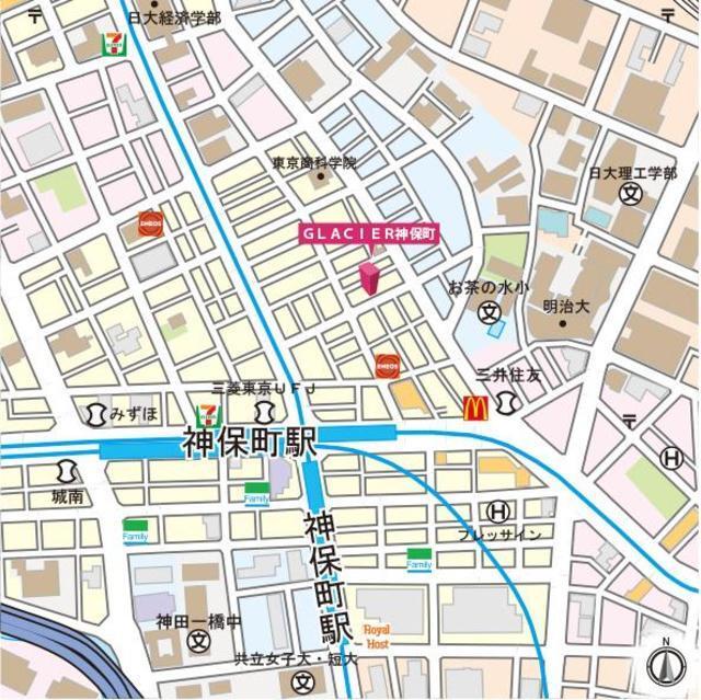 ＧＬＡＣＩＥＲ神保町（グラシアジンボウチョウ）（602） 地形図・案内図