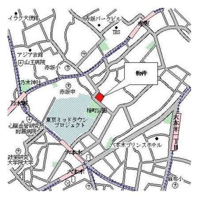 パークアクシス六本木檜町公園（406） 地形図・案内図