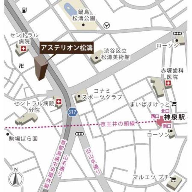 アステリオン松濤（204） 地形図・案内図