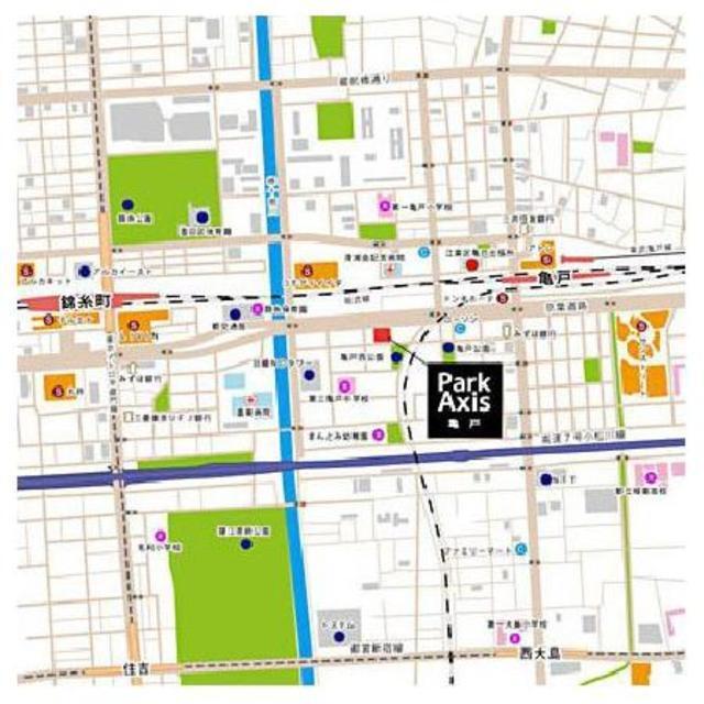 パークアクシス亀戸（1404） 地形図・案内図