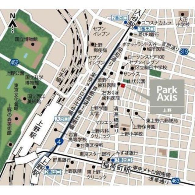 パークアクシス上野（305） 地形図・案内図