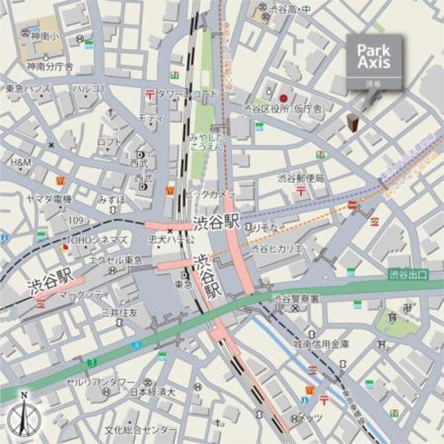 パークアクシス渋谷（203） 地形図・案内図