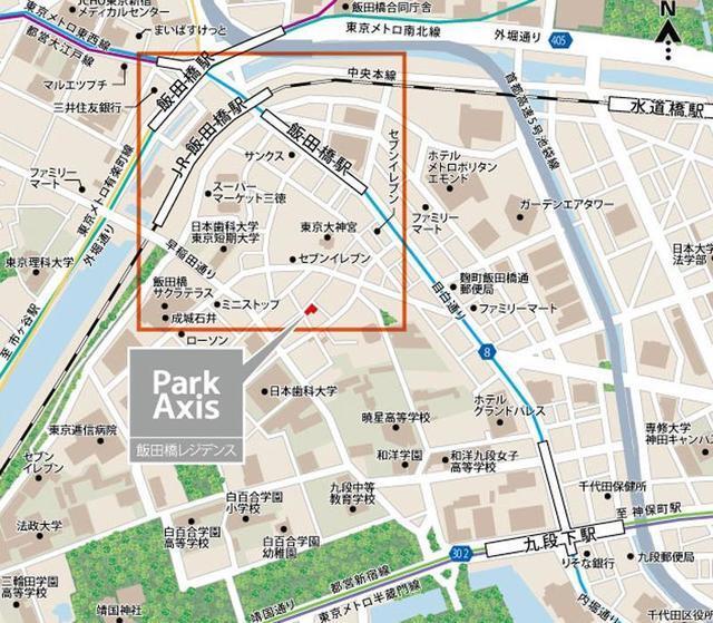 パークアクシス飯田橋レジデンス（501） 地形図・案内図